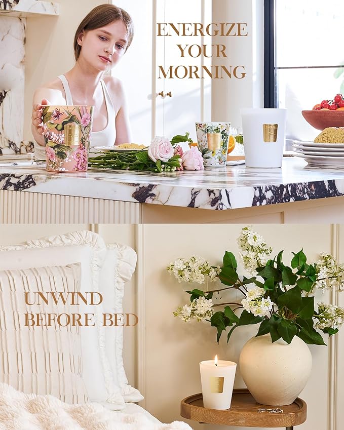 M&SENSE Apple Crumble Soy Candle, 14.1oz 60H Long Lasting, Aromatherapy Candle for Kitchen Warmth Winter Holiday Housewarming Gifts