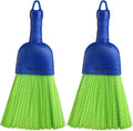 Domensi 2 Pcs Whisk Broom Poly Fiber Handheld Brush Hand Brush Outdoor Car Broom with Hang Hole for Cleaning Inddoor Porches Floors Decks Driveways Dirt Dust