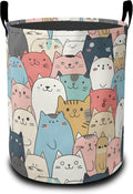 Laundry Basket-Cute Cartoon Cat Foldable Waterproof Oxford Cloth Funny Tote Bag Laundry Hamper Clothes Storage Bucket Organizer For Bathroom/Laundry Storage/Bedroom Storage Basket