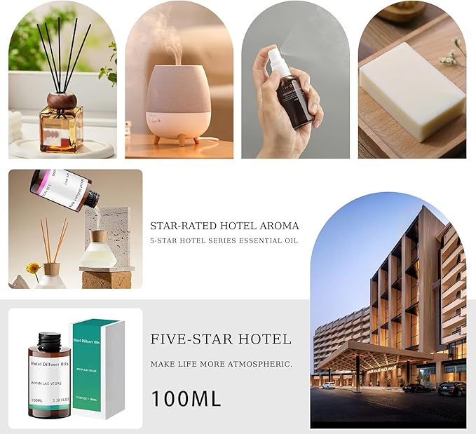 Hotel Collection Diffuser Oil Refill Scent Inspired by The Conic 5-Star Hotel Coastal Blend No.1014,Essential Oils for Diffusers for Home Hotel Scents for Home,Waterless Essential Oil Diffuser
