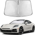 EcoNour Windshield Sun Shade Compatible for Porsche Panamera 2017-2025 Front Window Sunshade Foldable Sun Visor UV & Heat Blocking Protection