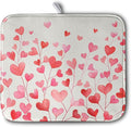 Kwlegh Valentines Pink Love Heart Dish Drying Mat Valentine Day Absorbent Microfiber Dish Drying Pad Heat Resistant Kitchen Counter Draining Mat Extra Large Dish Drainer Rack Mats 16x18 Inch