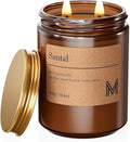 M&SENSE Santal Scented Christmas Candle Gift | 19.4oz, 115-Hour Burn | Natural Organic Soy Wax | Long-Lasting for Stress Relief and Gifting | for Christmas, Thanksgiving, Holiday