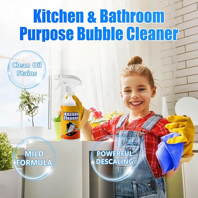 YAGUAN FIELL Heavy-Duty Kitchen Degreaser Foam Cleaner, Clean Kitchen Oil Stains Spray, Multi functiona Foam Cleaner Spray
