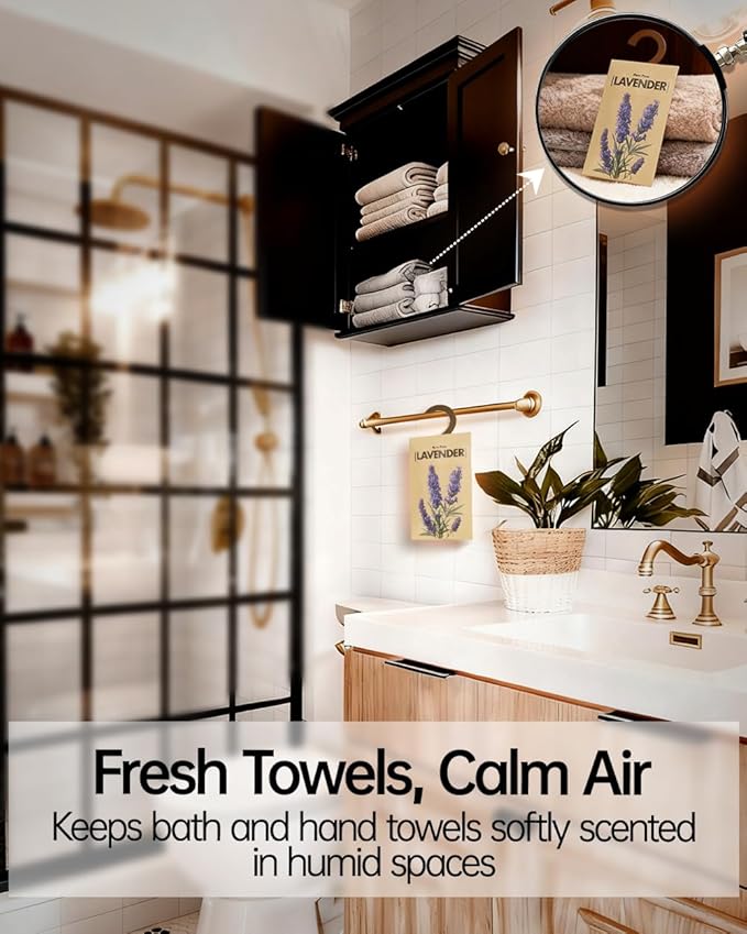 Pere Para 12 Packs Lavender Potpourri Scented Sachets for Closet & Drawer【Deodorizer for Stagnant Air】，Long Lasting Hanging Paper Air Fresheners and Odor Eliminator for Clothes