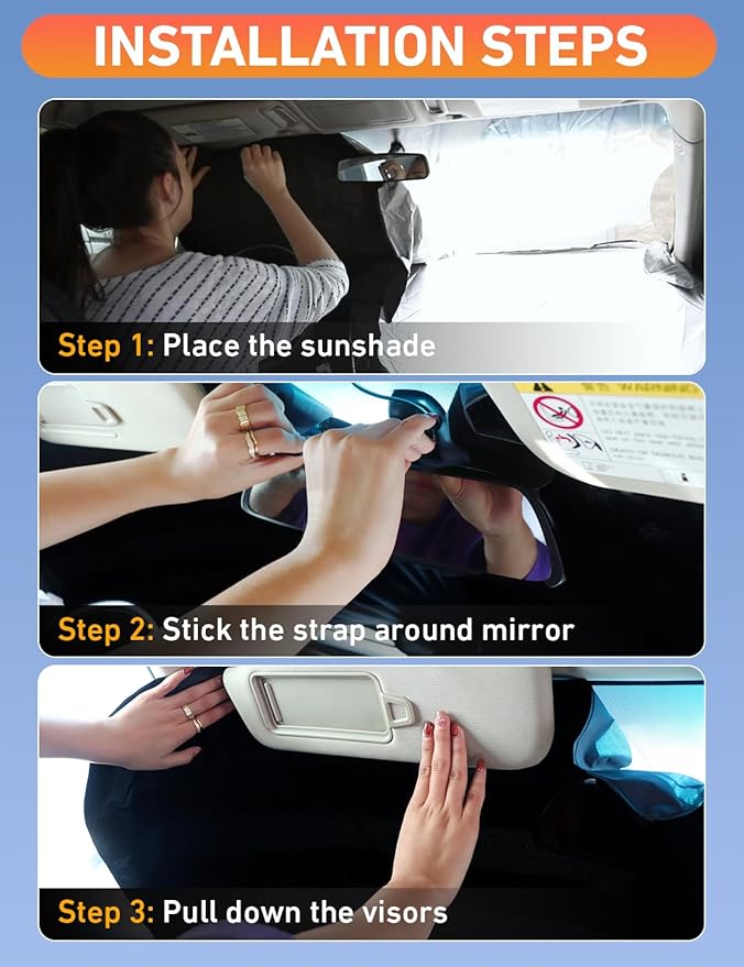EcoNour Windshield Sun Shade for Nissan Armada 2017–2021 2022 2023 2024, Sun Visor for Front Windshield & Window Sunshade Cover, UV Heat Blocker & Protector, Car Accessories