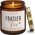 Fraser Fir Candles - Christmas Candles - 'Fraser Fir' w/Balsam Fir Cedar & Sandalwood Evergreen Tree Scent I Winter Evergreen Candle I Stocking Stuffers for Women I 9oz, 50Hr, USA Made