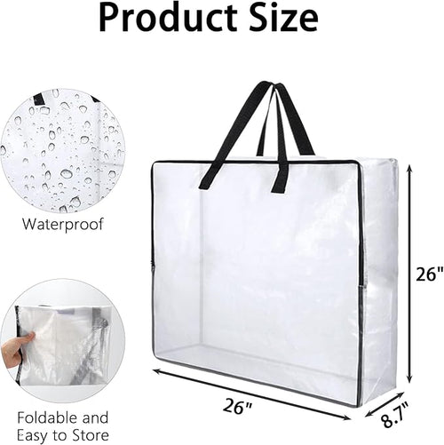 4 Pack Wreath Storage Bag, 26 Inches 90 L Wreath Storage Container, Reinforced Handles & Smooth Zippers, Foldable Large Storage Bags for Christmas/Seasonal Wreaths, Clothing, Bedding, Blankets, Toys