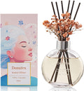 Flower Reed Diffuser Set 5.07oz Coffee & Chocolate Scent Diffuser with Sticks Home Fragrance Reed Diffuser for Bathroom Shelf Decor