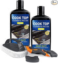 Cooktop Cleaner Kit,35 oz Glass Top Stove Cleaner and Polish,Stove Top Cleaner Kit with Scraper,Scrubbing Pad,Removes Tough Stains