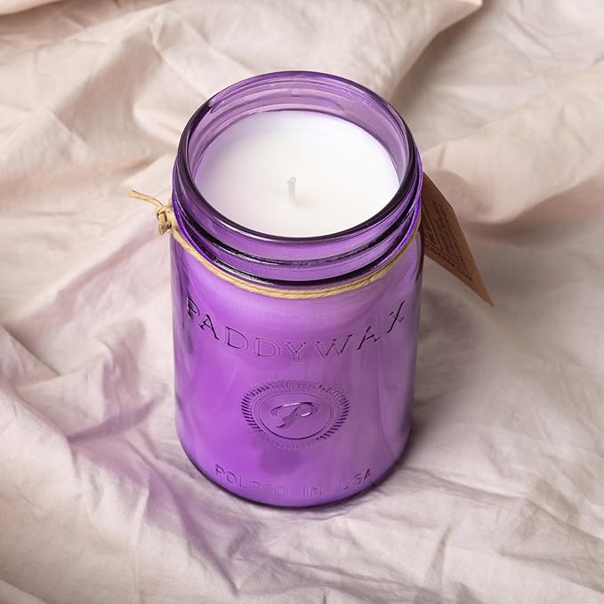 Paddywax Scented Candles Relish Collection Soy Wax Artisan Candle in Glass Jar with Lid, 9.5-Ounce, Lavender + Thyme
