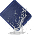 ZLR Large Silicone Dish Drying Mat (16" x 18") - XL Heavy Duty Drainboard Mat for Pots, Pans & Family Loads - Heat Resistant Trivet & Counter Protector, Easy Clean (Midnight Blue)