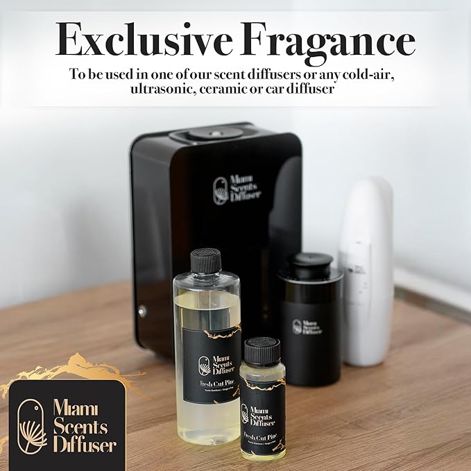 Cool Pine Essential Oil Refill Luxury Hotel Inspired - Long Lasting Aroma for Home & Commercial Diffuser - 120ml Fresh Blend of Exotic Bamboo, Cinnamon and Ginger, Scent for Spa Wellness Aromatherapy