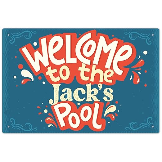 Custom Pool Sign, Welcome to The Pool Fun for Pool Décor Sign, 12x18 Inches, Rust Free .063 Aluminum, Fade Resistant, Made in USA by Sigo Signs