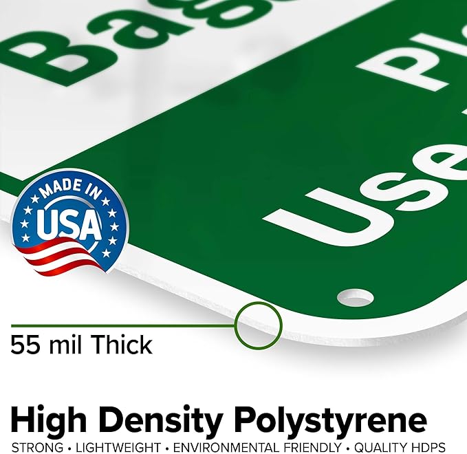 Bagged Trash Only Please Recycle Use The Proper Container Sign, 24x30 Inches, 55 mil thick HDPS (high density polystyrene), Made in USA by My Sign Center
