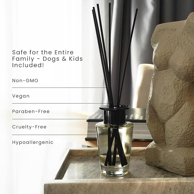 The Magic Scent Caribbean Mist Reed Diffuser for Home - Luxury Scent Diffuser with Premium Fiber Reeds for Lasting Gentle Dispersal - Natural, Toxin-Free Aroma Oil Reed