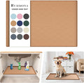 URMONA Under Sink Mat for Kitchen Waterproof, 34" x 19" Silicone Under Sink Mat for Shelf Liner Organizer, Cabinet Sink Protector Under Sink Liner for Bottom Kitchen, Bathroom(Khaki)