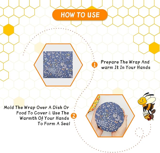 Beeswax Wrap, Beeswax Wraps For Food, Organic, Sustainable, Beeswax Food Wrap for Sandwich Storage, Reusable Beeswax Food Wrap 1L, 5M, 3S Butterfly Patterns Beeswax Paper, 9 Pack Set