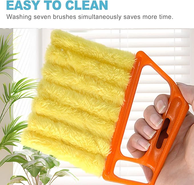CoguZed 4-Pack 7-Slat Window Blind Duster – Washable Mini Cleaner for Blinds, Shutters & AC Vents Compact Handheld Tool for Home & Office Use