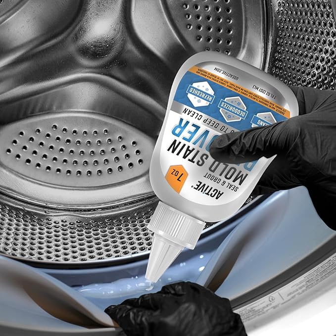 ACTIVE Mold Stain Remover Gel Cleaner Heavy Duty Stain Cleaner for Front Loader Washing Machine Seal, Bathroom Grout, Shower, Caulk - Front Load Washer Cleaning Solution - 7 Fl Oz