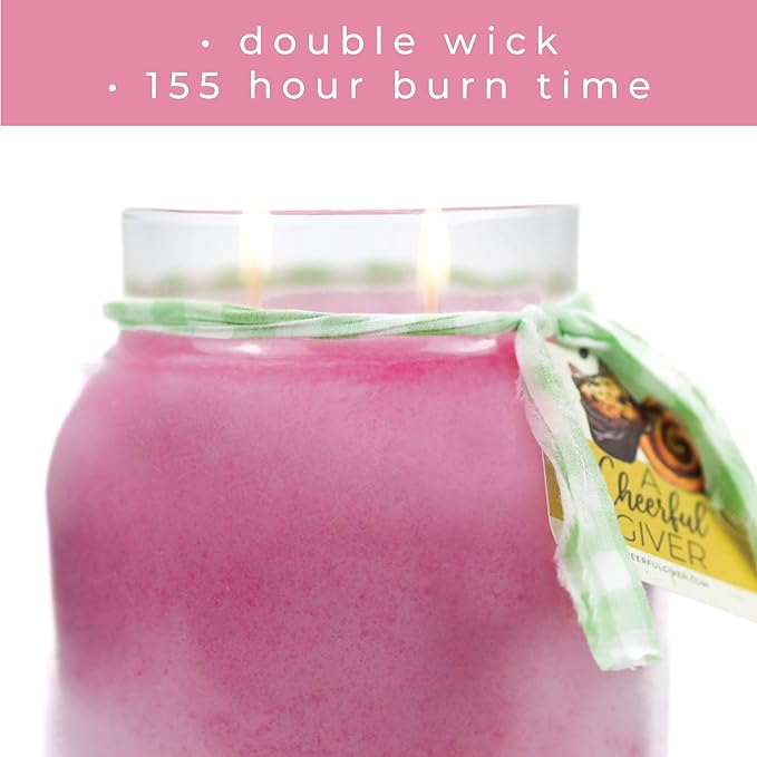 A Cheerful Giver — Raspberry Danish - 34oz Papa Scented Candle Jar with Lid - Keepers of The Light - 155 Hours of Burn Time, Gift for Women, Orange