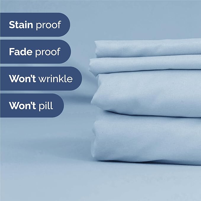 King 6 Piece Sheet Set - Comfy Breathable & Cooling - Ultra Soft Hotel Luxury Bedding Set w/ 8-16 Inch Deep Pockets - 1 Flat & 1 Fitted Sheet & 4 Pillowcases - Wrinkle Free and Easy Care - Sky Blue
