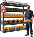 VDEVY 60" W Garage Shelving Heavy Duty,5 Tier Storage Shelves,3030LBS Adjustable Shelf Unit, Metal Garage Shelving for Warehouse Industrial Basement, 72" H × 60" W × 24" D, Black