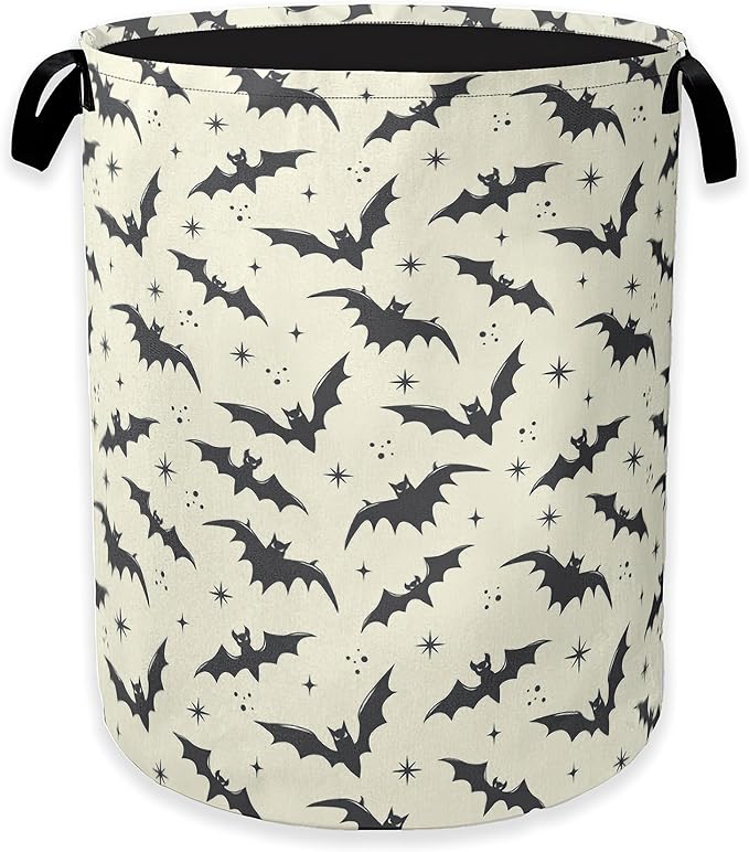 Gothic Bats Laundry Hamper,Halloween Collapsible Laundry Baskets,Waterproof Oxford Cloth Laundry Room Organization for Bedroom,Bathroom,Nursery,16x20 Inch