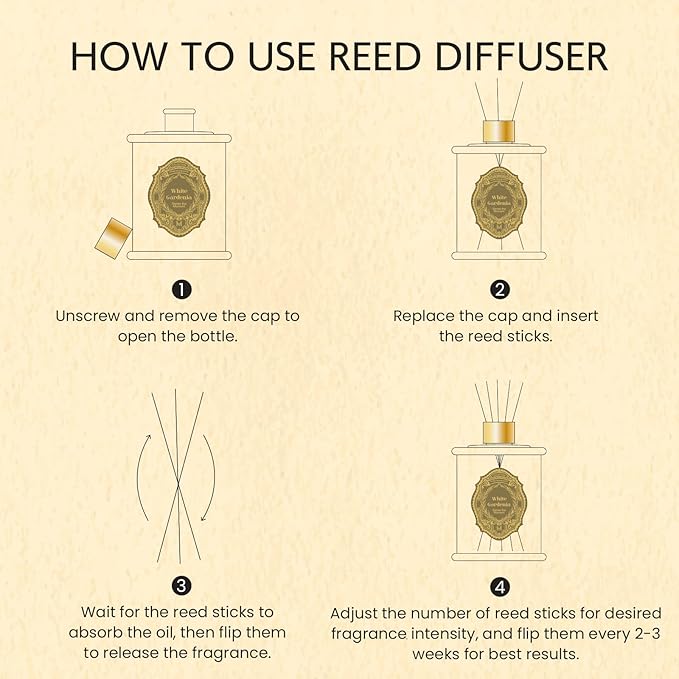 M&SENSE 8.4 oz Large Reed Diffuser for Home |Tobacco Teakwood Scent Home Oil Diffuser with Sticks | Bedroom Bathroom Living Room Decor
