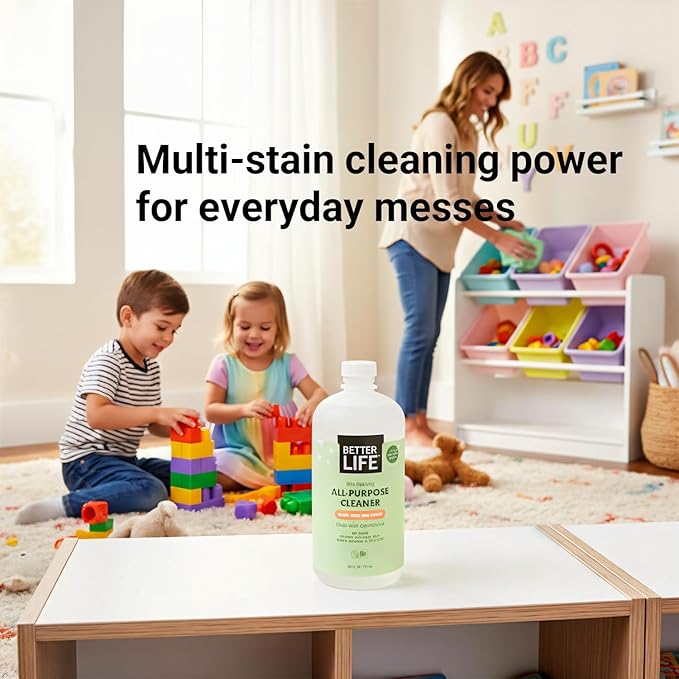 Better Life All Purpose Cleaner - Plant Based Home and Kitchen Cleaning Spray for Glass, Countertops, Appliances, Upholstery & More - Multi-surface Spray Cleaner - 24oz Clary Sage & Citrus