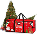 Christmas Tree Storage Bag, Fits Up 7.5 Ft Christmas Tree Durable 600D Oxford Holiday Storage Container with Wide Opening Dual Zippers (Snowman Penguin)