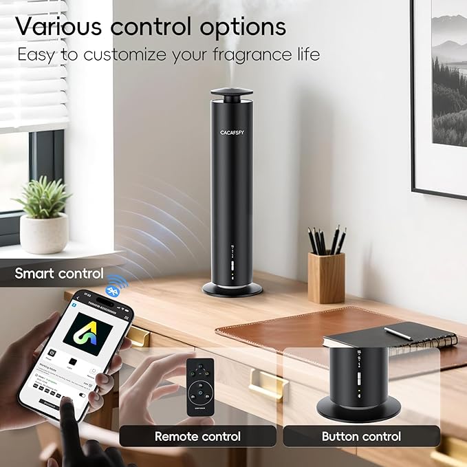 The CACAFSFY Waterless Scent Diffuser Starter Kit -Include 2x120ml Essential Oils,Suitable for Home and Hotel Series Air Diffuser, 1000 Square Inches of Coverage,Remote Control-Hotel Scent Diffuser