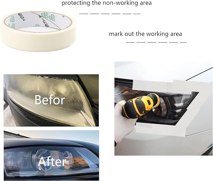 CTPICXM 74PCS 3Inch Car Headlight Restoration and Polishing Kit, Sanding Discs with 1/4" and M10 Backing Pad,Scouring Pads, Interface Pad, Wool Polishing Buffing Pad Polishing Buffing Wheel