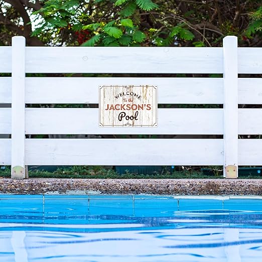 Custom Pool Sign, for Dad and Him Welcome to The Pool for Sign, 10x14 Inches, Rust Free .040 Aluminum, Fade Resistant, Made in USA by Sigo Signs