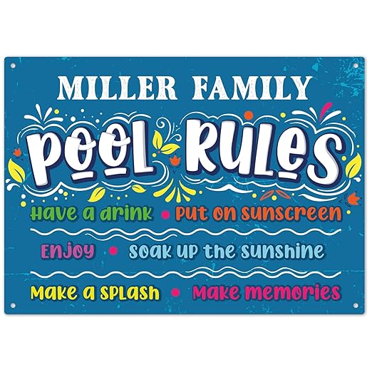 Custom Pool Sign, Pool Rules Make Memories For Pool Decor Sign, 10x14 Inches, Rust Free .040 Aluminum, Fade Resistant, Made in USA by Sigo Signs