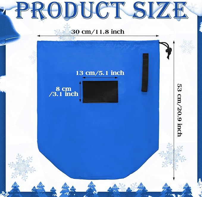 3 Pcs 21 x 12 Inch Christmas Inflatable Decorations Storage Bag with Drawstring Waterproof Christmas Storage Containers for Holiday Xmas Ornaments Accessories Gift Organizer (Blue)