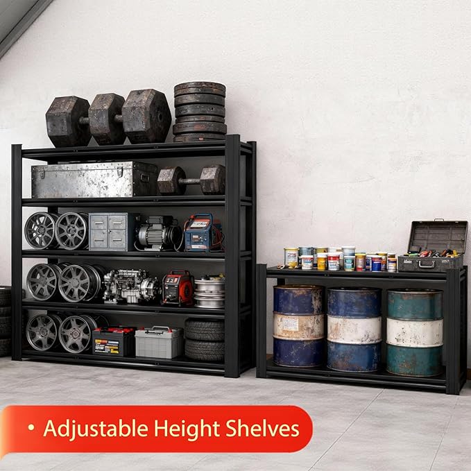 CXDMB 5-Tier Heavy Duty Storage Shelves Unit, Adjustable Metal Garage Shelving,3500LBS Garage Storage Industrial Shelves,Storage Racks,Steel Shelf Suitable for Shop,Warehouse,Basement