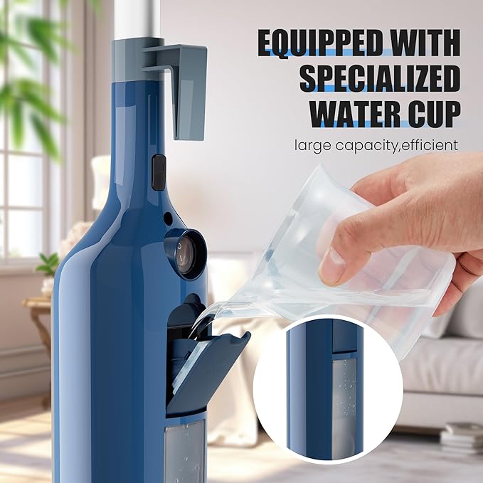 Sapodilla 12 in 1 Steam Mop, Detachable Handheld Steam Cleaner for Home, 23FT Cord, for Hardwood Floor Cleaning, Tile, Carpet, Furniture, Clothes, Windows, Blue