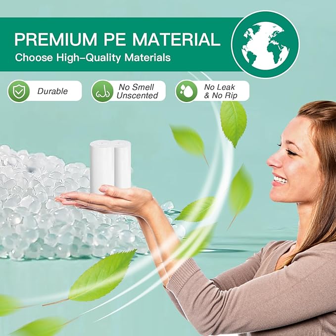 1.2 Gallon Small Bathroom Trash Bags, 90 Count Mini Garbage Bags, Unscented Wastebasket Bag, Clear Trash Can Liners