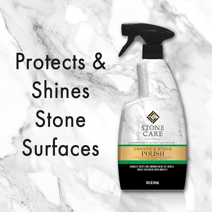 Stone Care International Granite Stone Cleaner and Polish Combo for Granite Marble Soapstone Quartz Quartzite Slate Limestone Corian Laminate Tile Countertop