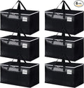 StorageRight Heavy Duty Moving Boxes-Moving Bags with Zipper, Reinforced Handles and Tag Pocket-Collapsible Moving Supplies-Totes for Storage Great for moving, Storage and Travel 93L(Black-6 Pack)