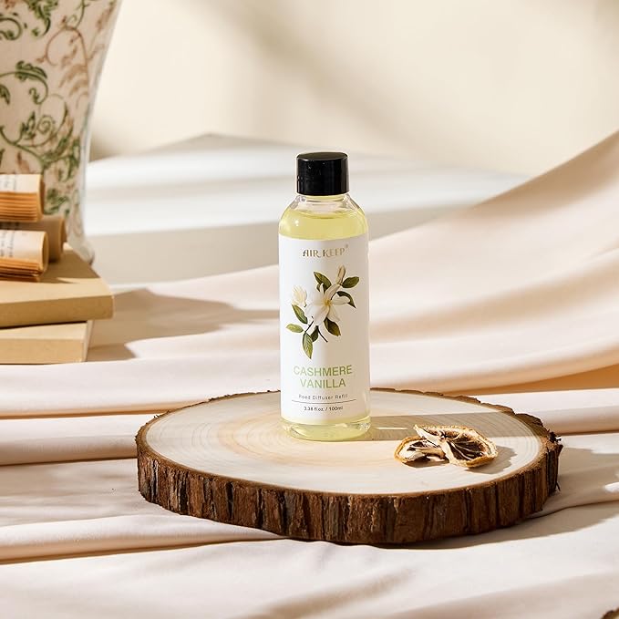 Airkeep Reed Diffuser Oil Refill/Cashmere Vanilla/3.38 oz(100ml)/3 Pack/Scented Oil Refill for Reed Diffuser Home Fragrance for Bedroom, Bathroom Office Home Decor