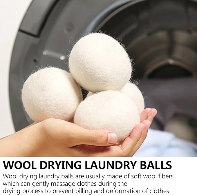 Efficient Laundry Drying Ball Quick Drying Fabric Softener Wool Wool Dryer Set of 6pcs Care Option