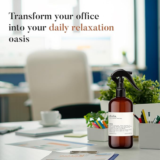 Dusa Santal Room Spray - 16.9 fl oz - Ultimate Home Fragrance, Bed Room Essentials & Soothing Fabric - Natural Air Freshener & Linen Mist for Home - Eco-Friendly Odor Eliminator w/Aromatherapy