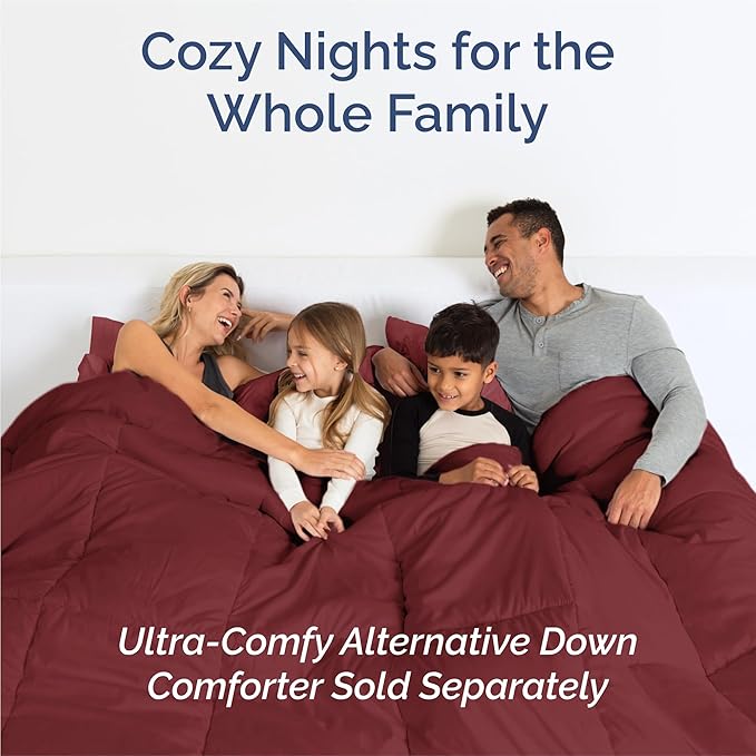 Split King 7 Piece Sheet Set - Comfy Breathable & Cooling - Soft Hotel Luxury Bedding Set with 8-16 Inch Deep Pockets - 1 Flat & 2 Fitted Sheet & 4 Pillowcases - Wrinkle Free & Easy Care - Burgundy