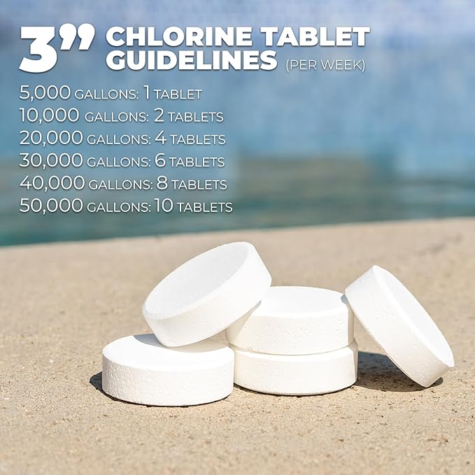 Xtremeclear 2-Pack 3" Swimming Pool Chlorine Tablets | Pro-Grade Pool Sanitizer Long Lasting & Slow Dissolving | 99% Pure Tri-Chlor|, 5 Pounds Bucket