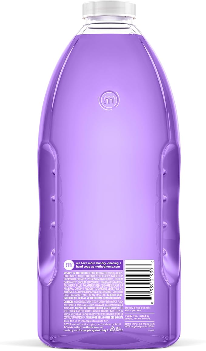 Method All-Purpose Cleaner Refill, French Lavender, Perfect for Most Counters, Tiles, Stone, and More, 68 Fl Oz bottles, (Pack of 6)