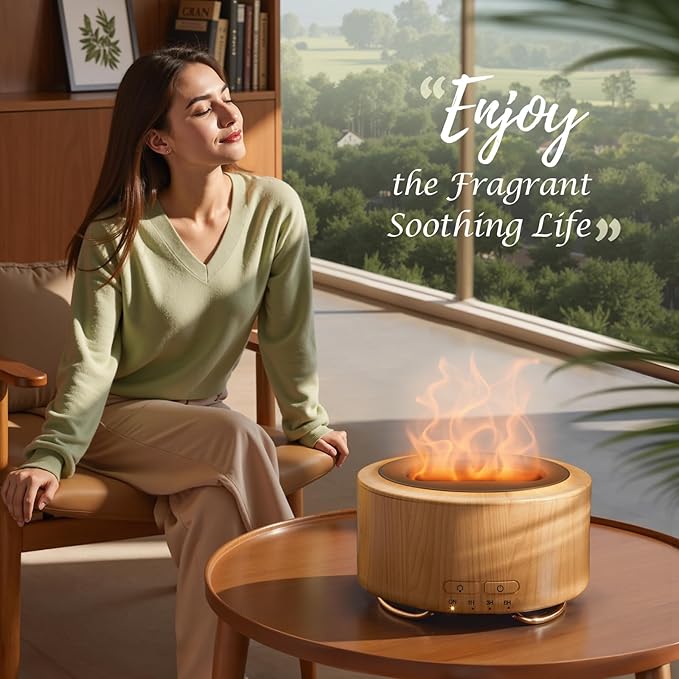 Essential Oil Scent Diffuser for Home: 500ML Large Fragrance Aromatherapy Diffuser for Hotel Office Yoga Room, Mist Humidifier with 9 Colors LED Lights for Kids/Women Home Relaxation,Canary Yellow.