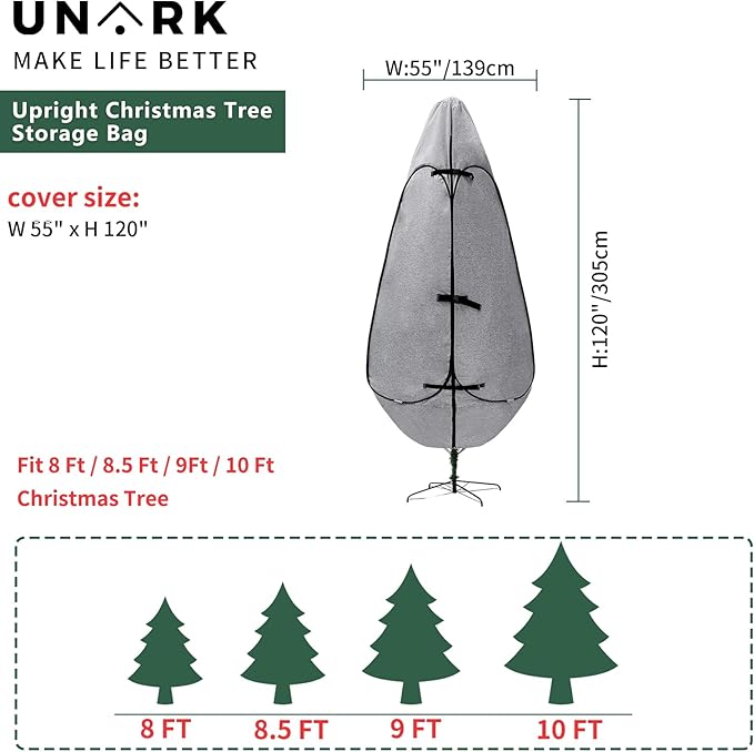 Christmas Tree Bag 9 Ft Large Christmas Tree Storage Bag 9 Foot Tree, Christmas Tree Cover For Upright Storage with Reinforced Handles