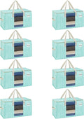 VENO 8 Pack Moving Bags, Storage Bins with lids, Packing Supplies for College, Alternative to Moving Boxes, Foldable, Heavy-Duty Tote (Evergreen, 8 Pack)